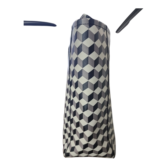 Anne Klein Georgia Tote Black White Geometric Lion Print Structured Bag - Picture 13 of 13